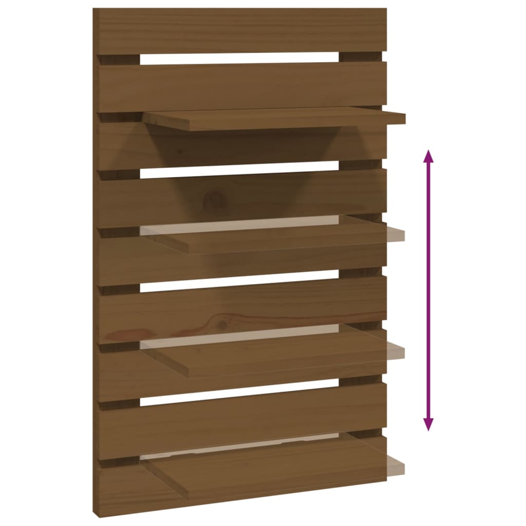 vidaXL Wall-mounted Bedside Shelves 2 pcs Honey Brown Solid Wood Pine
