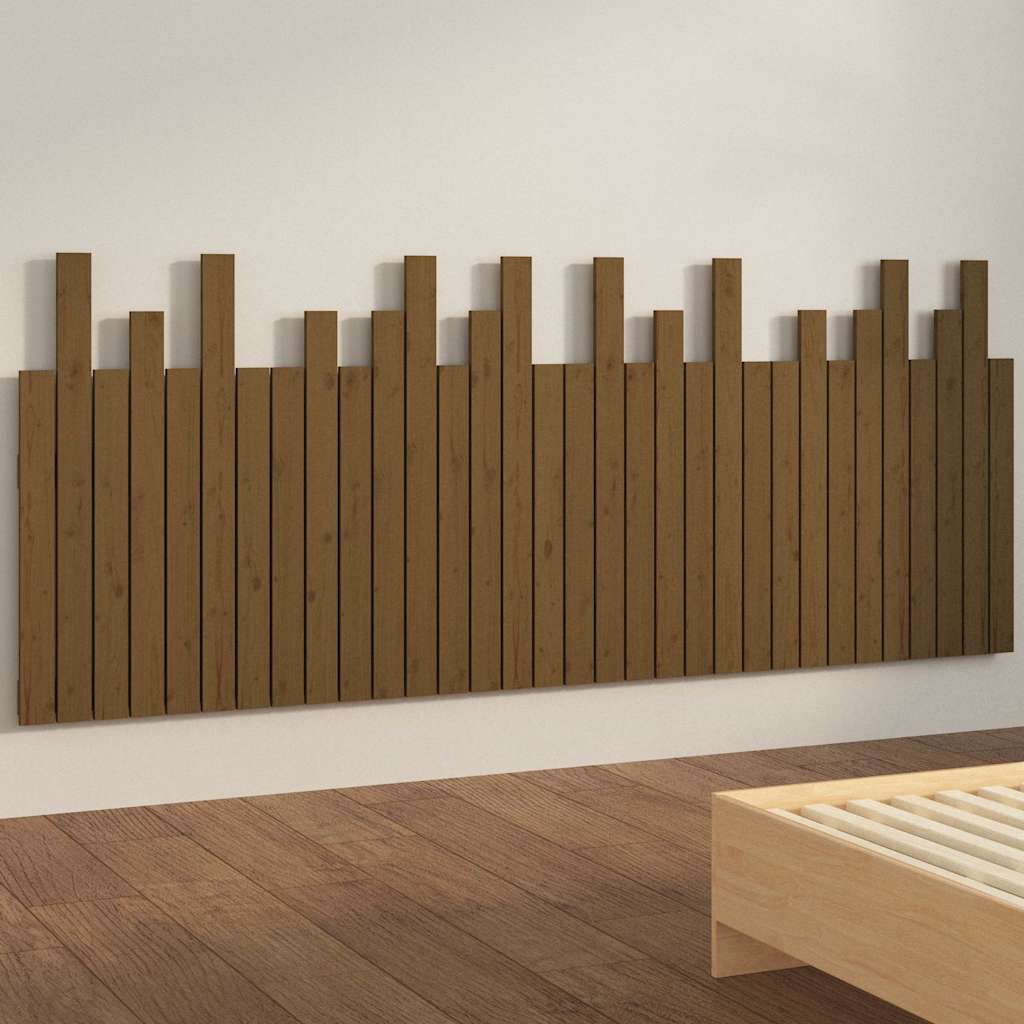 vidaXL Wall Headboard Honey Brown 204x3x80 cm Solid Wood Pine