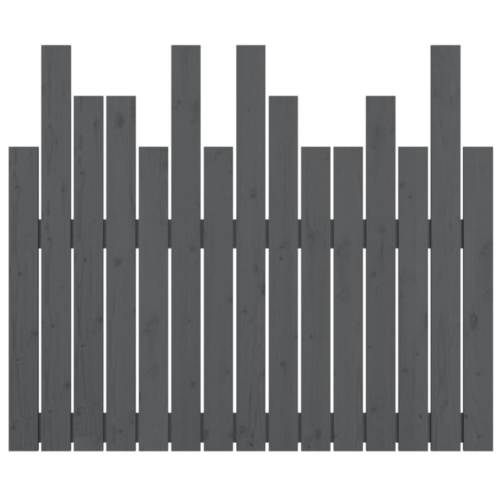 vidaXL Wall Headboard Grey 95,5x3x80 cm Solid Wood Pine