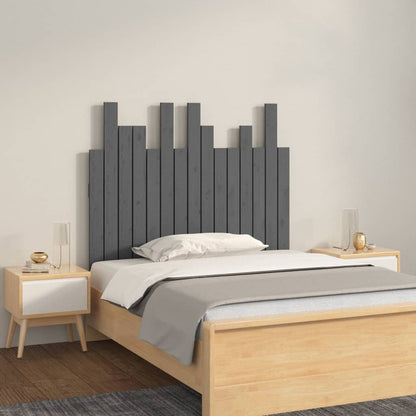 vidaXL Wall Headboard Grey 95,5x3x80 cm Solid Wood Pine