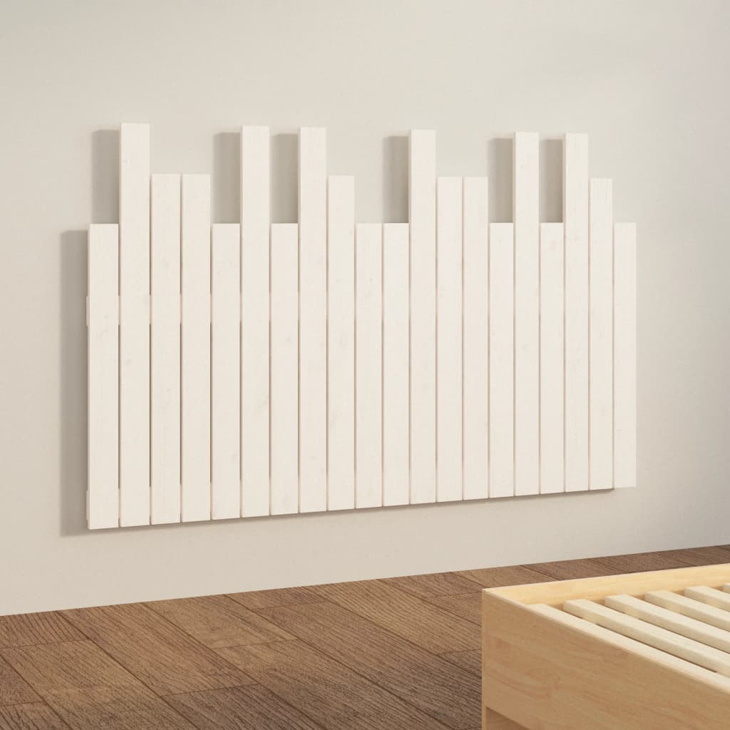 vidaXL Wall Headboard White 127.5x3x80 cm Solid Wood Pine