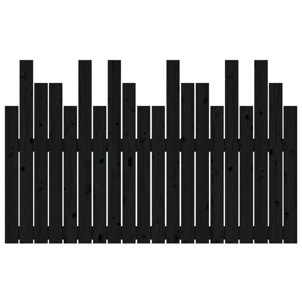 vidaXL Wall Headboard Black 127.5x3x80 cm Solid Wood Pine