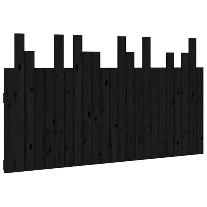 vidaXL Wall Headboard Black 146.5x3x80 cm Solid Wood Pine