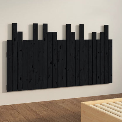 vidaXL Wall Headboard Black 146.5x3x80 cm Solid Wood Pine