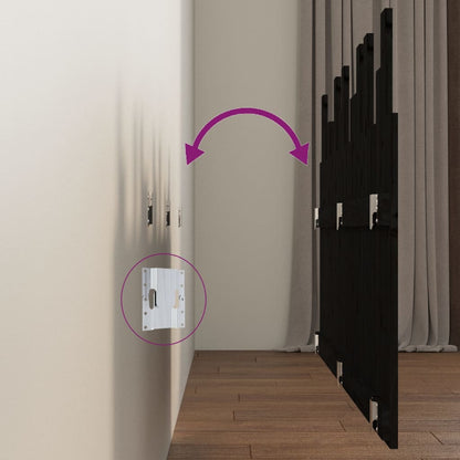 vidaXL Wall Headboard Black 146.5x3x80 cm Solid Wood Pine