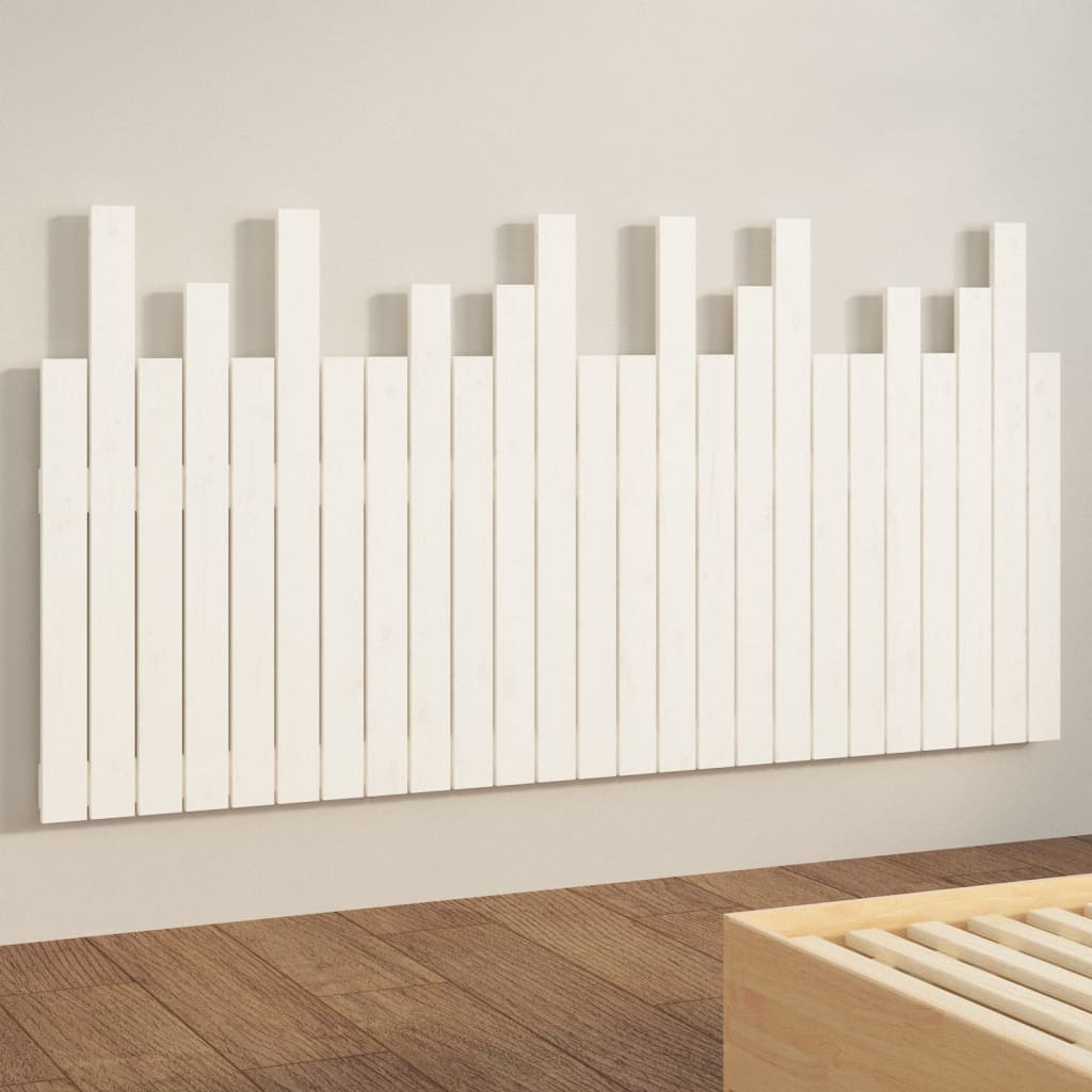 vidaXL Wall Headboard White 159.5x3x80 cm Solid Wood Pine