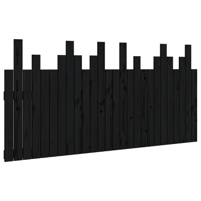 vidaXL Wall Headboard Black 166x3x80 cm Solid Wood Pine