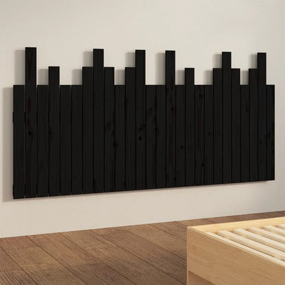 vidaXL Wall Headboard Black 166x3x80 cm Solid Wood Pine