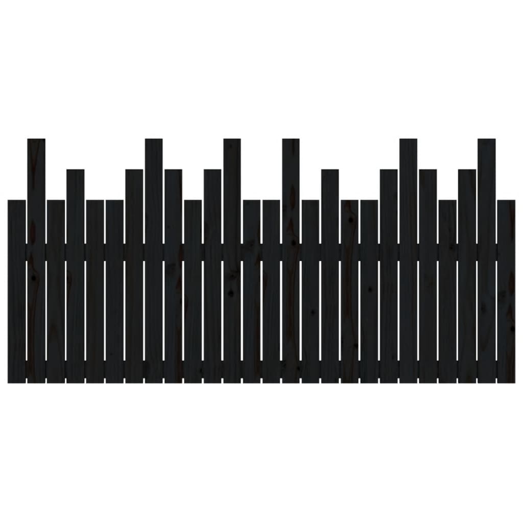 vidaXL Wall Headboard Black 166x3x80 cm Solid Wood Pine