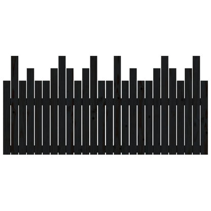 vidaXL Wall Headboard Black 166x3x80 cm Solid Wood Pine