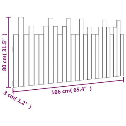 vidaXL Wall Headboard Black 166x3x80 cm Solid Wood Pine