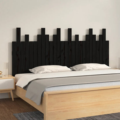 vidaXL Wall Headboard Black 166x3x80 cm Solid Wood Pine