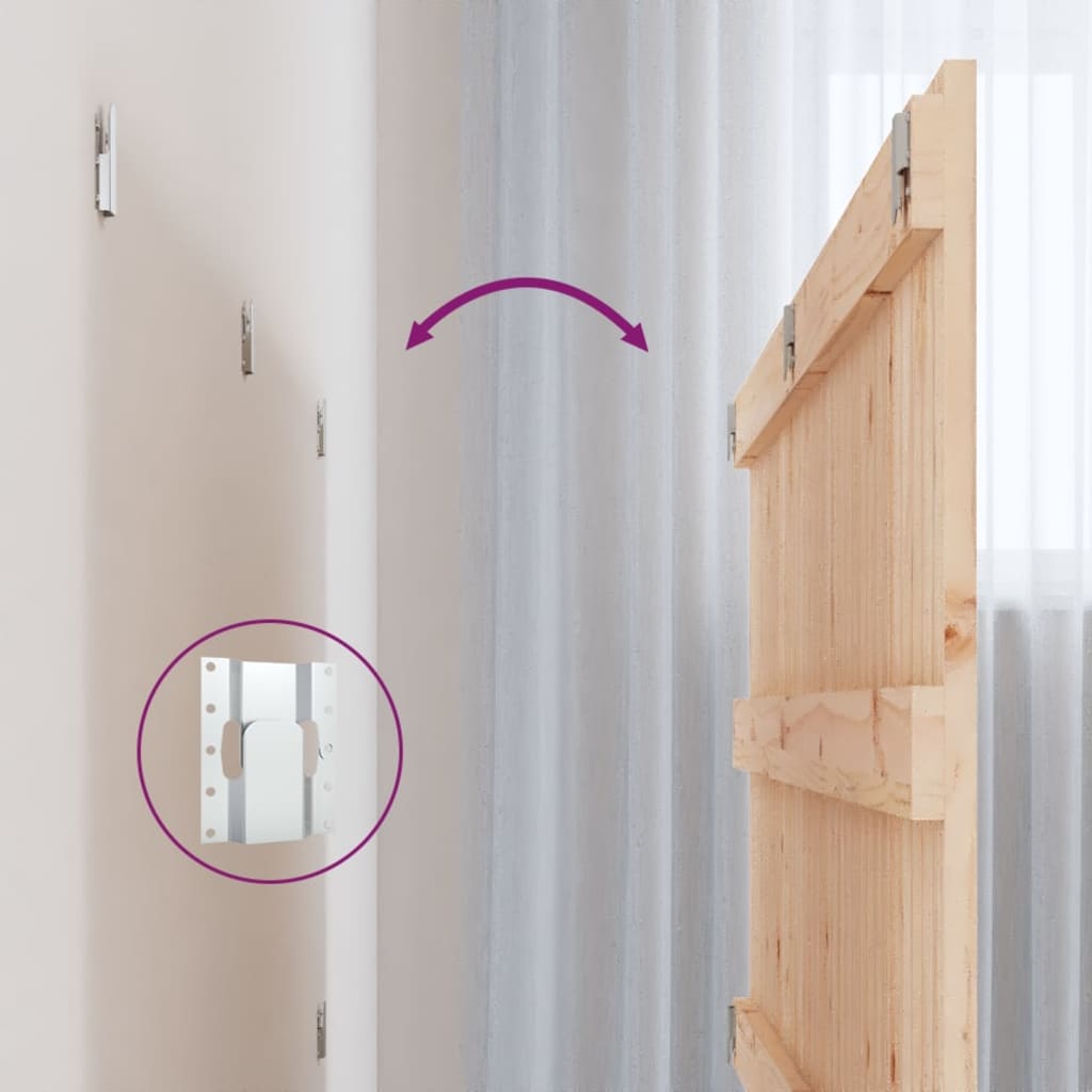 vidaXL Wall Headboard 204x3x60 cm Solid Wood Pine