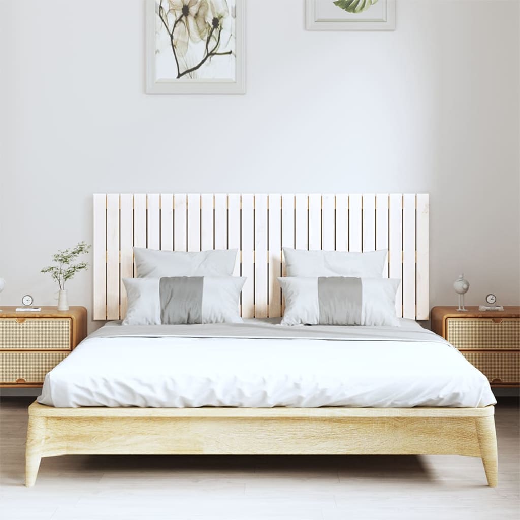 vidaXL Wall Headboard White 159.5x3x60 cm Solid Wood Pine