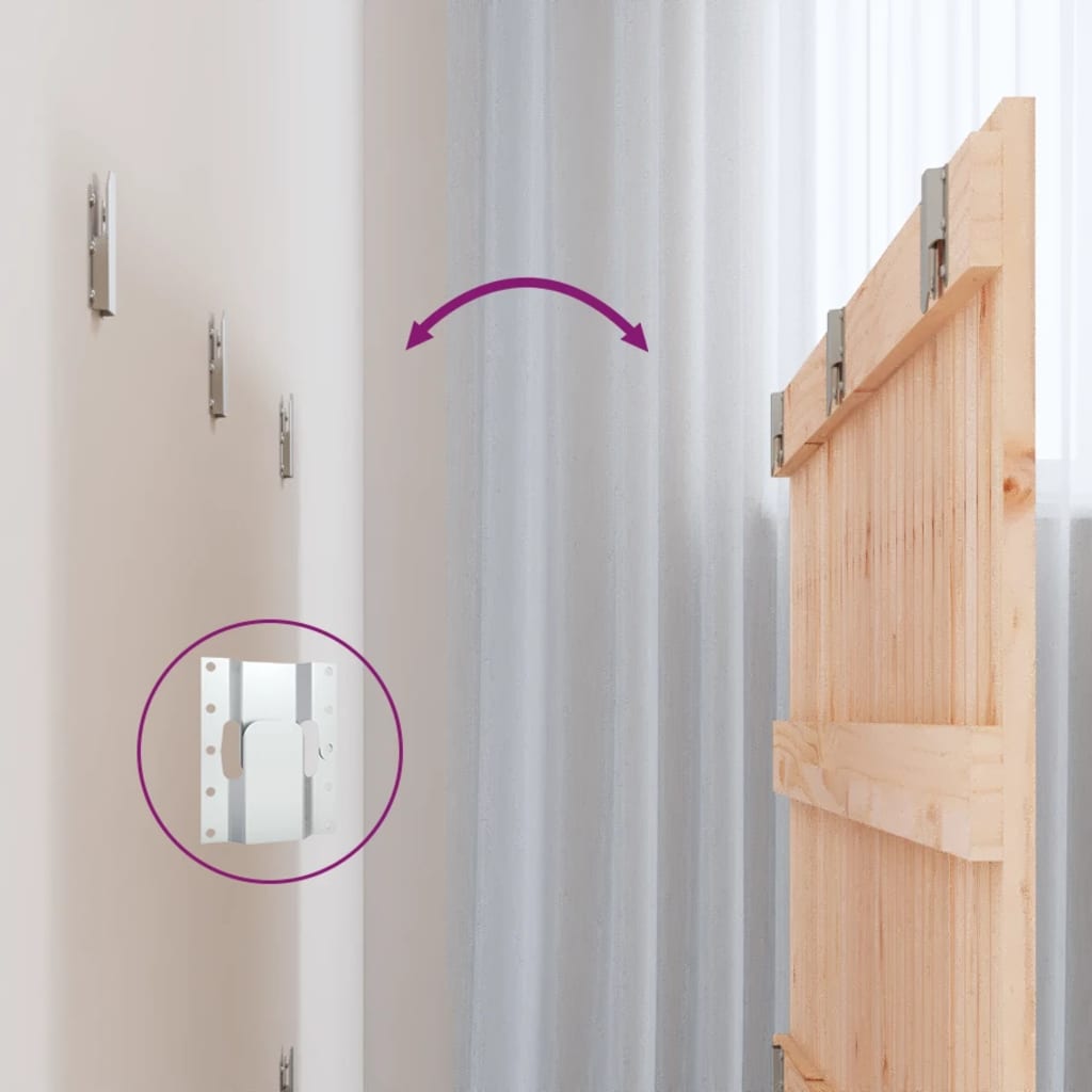 vidaXL Wall Headboard 185x3x60 cm Solid Wood Pine