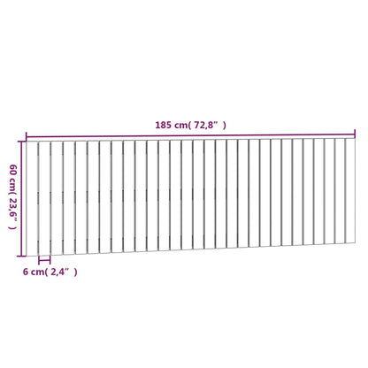 vidaXL Wall Headboard 185x3x60 cm Solid Wood Pine