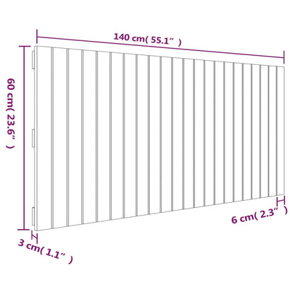 vidaXL Wall Headboard 140x3x60 cm Solid Wood Pine