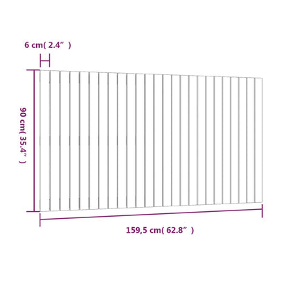 vidaXL Wall Headboard 159.5x3x90 cm Solid Wood Pine
