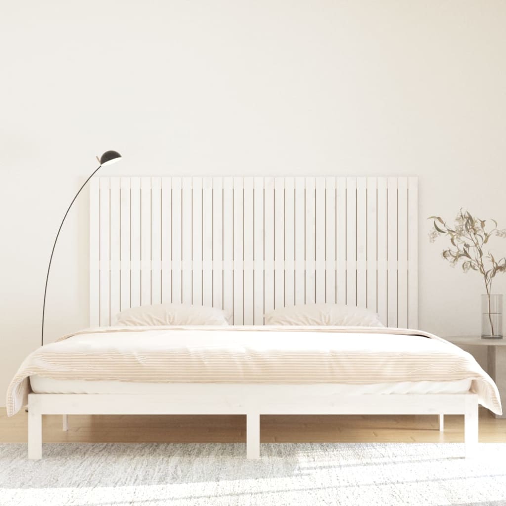 vidaXL Wall Headboard White 204x3x110 cm Solid Wood Pine
