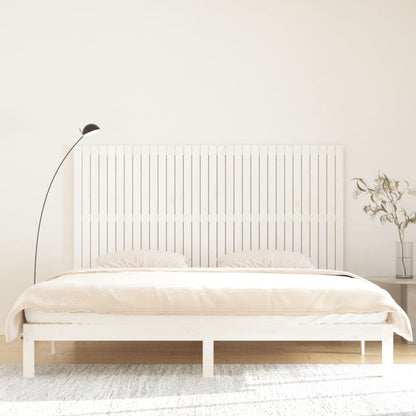 vidaXL Wall Headboard White 204x3x110 cm Solid Wood Pine