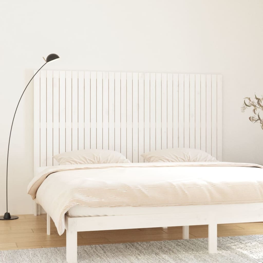 vidaXL Wall Headboard White 204x3x110 cm Solid Wood Pine