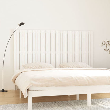 vidaXL Wall Headboard White 204x3x110 cm Solid Wood Pine