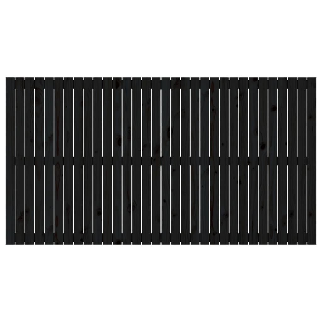 vidaXL Wall Headboard Black 204x3x110 cm Solid Wood Pine
