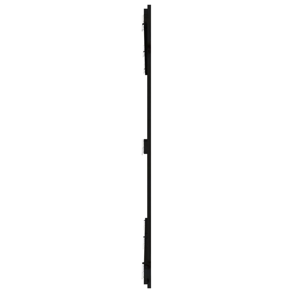 vidaXL Wall Headboard Black 204x3x110 cm Solid Wood Pine