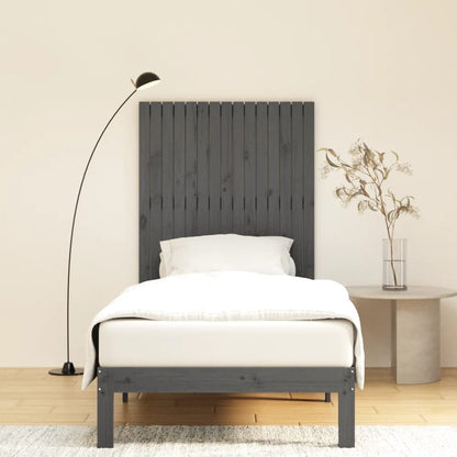 vidaXL Wall Headboard Grey 95.5x3x110 cm Solid Wood Pine