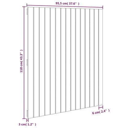 vidaXL Wall Headboard Black 95.5x3x110 cm Solid Wood Pine