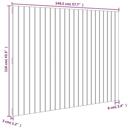 vidaXL Wall Headboard White 146.5x3x110 cm Solid Wood Pine