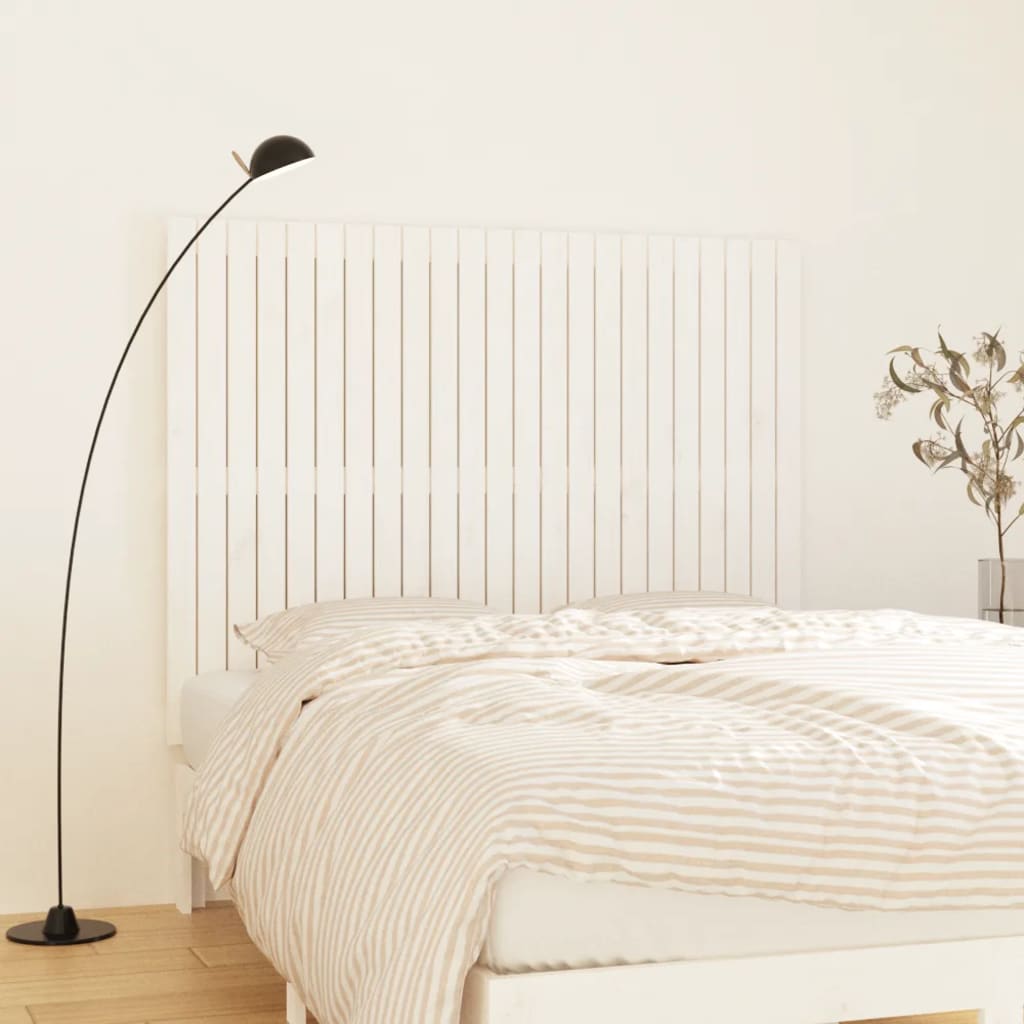 vidaXL Wall Headboard White 146.5x3x110 cm Solid Wood Pine