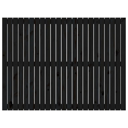 vidaXL Wall Headboard Black 146.5x3x110 cm Solid Wood Pine