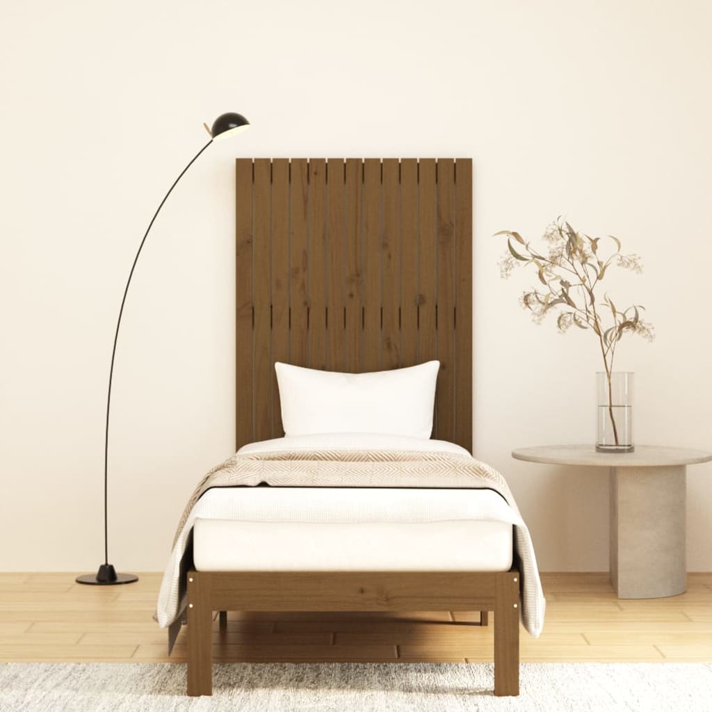 vidaXL Wall Headboard Honey Brown 82.5x3x110 cm Solid Wood Pine