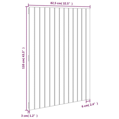 vidaXL Wall Headboard Black 82.5x3x110 cm Solid Wood Pine