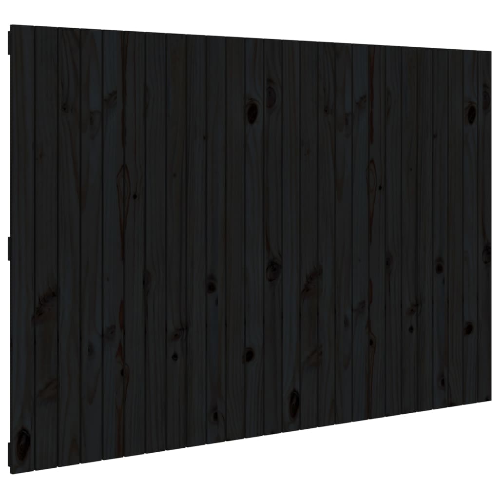 vidaXL Wall Headboard Black 166x3x110 cm Solid Wood Pine