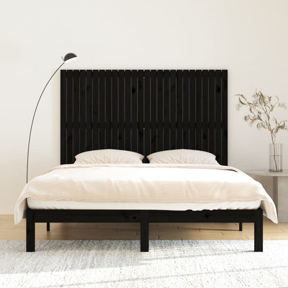 vidaXL Wall Headboard Black 166x3x110 cm Solid Wood Pine