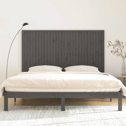 vidaXL Wall Headboard Grey 185x3x110 cm Solid Wood Pine