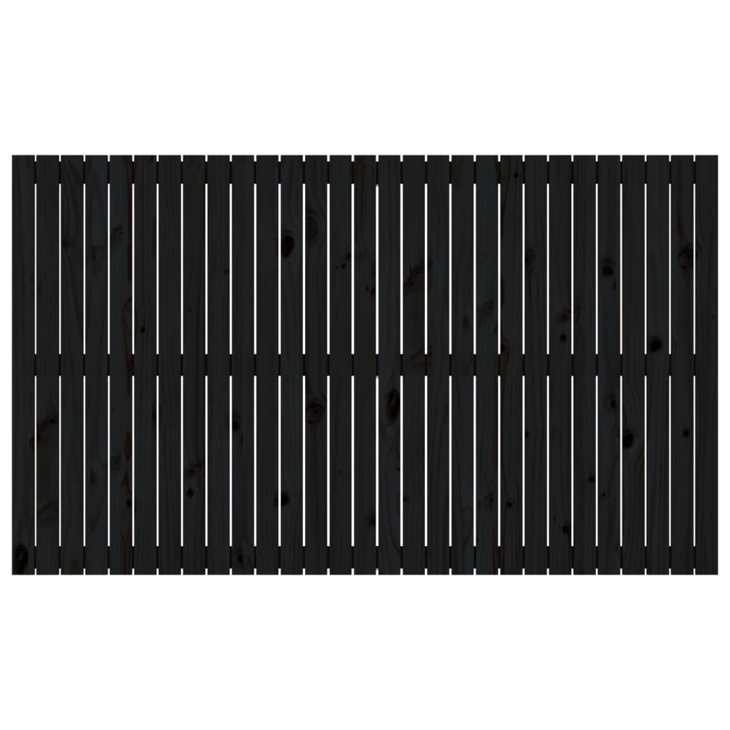 vidaXL Wall Headboard Black 185x3x110 cm Solid Wood Pine