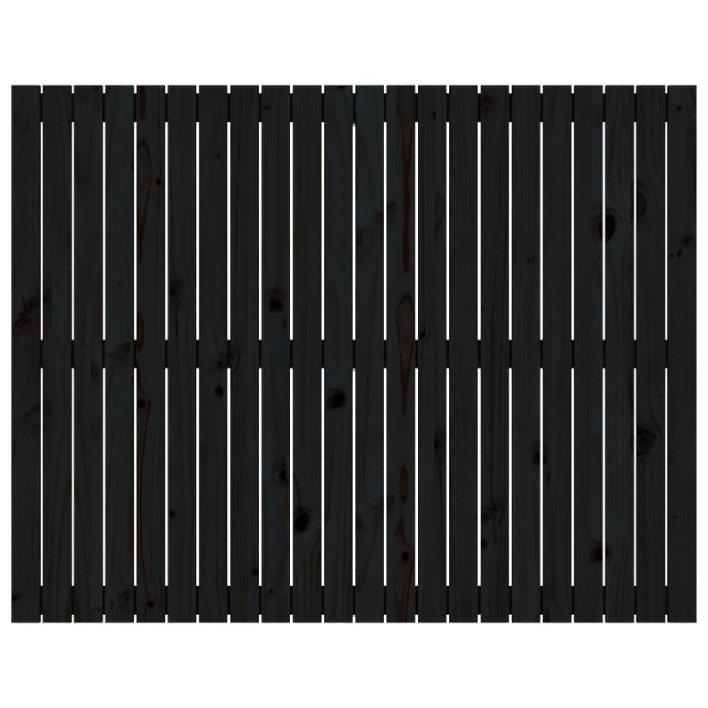 vidaXL Wall Headboard Black 140x3x110 cm Solid Wood Pine