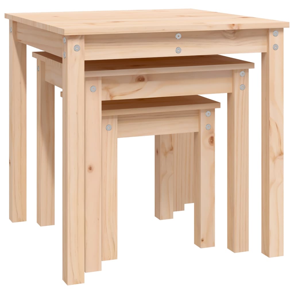 vidaXL Nesting Tables 3 pcs Solid Wood Pine