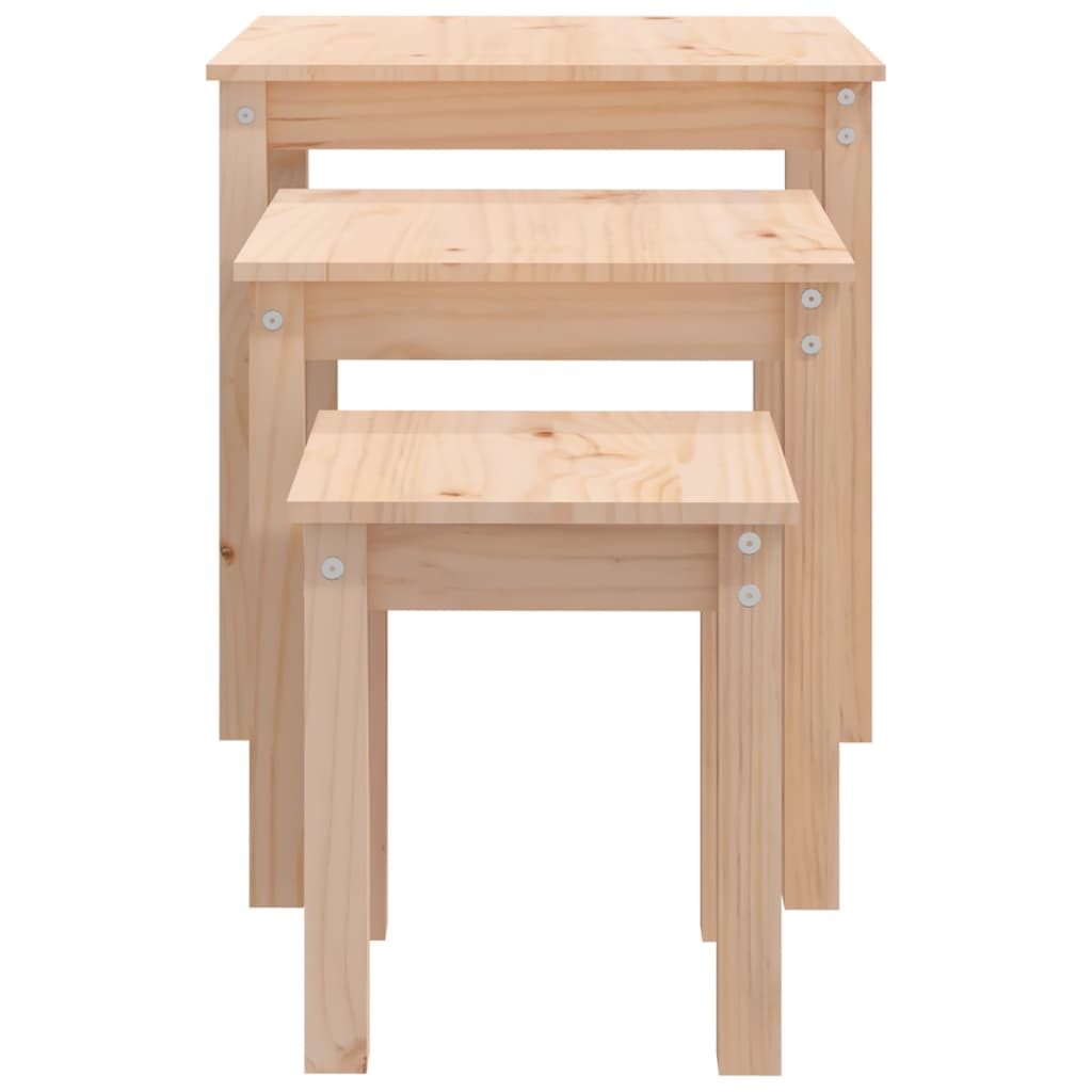 vidaXL Nesting Tables 3 pcs Solid Wood Pine