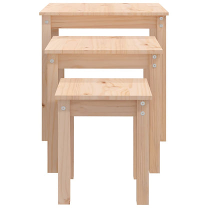 vidaXL Nesting Tables 3 pcs Solid Wood Pine