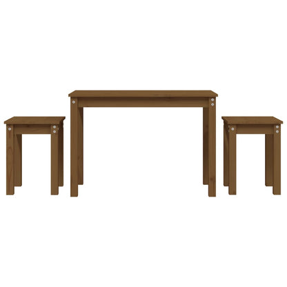 vidaXL Nesting Tables 3 pcs Honey Brown Solid Wood Pine