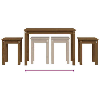 vidaXL Nesting Tables 3 pcs Honey Brown Solid Wood Pine