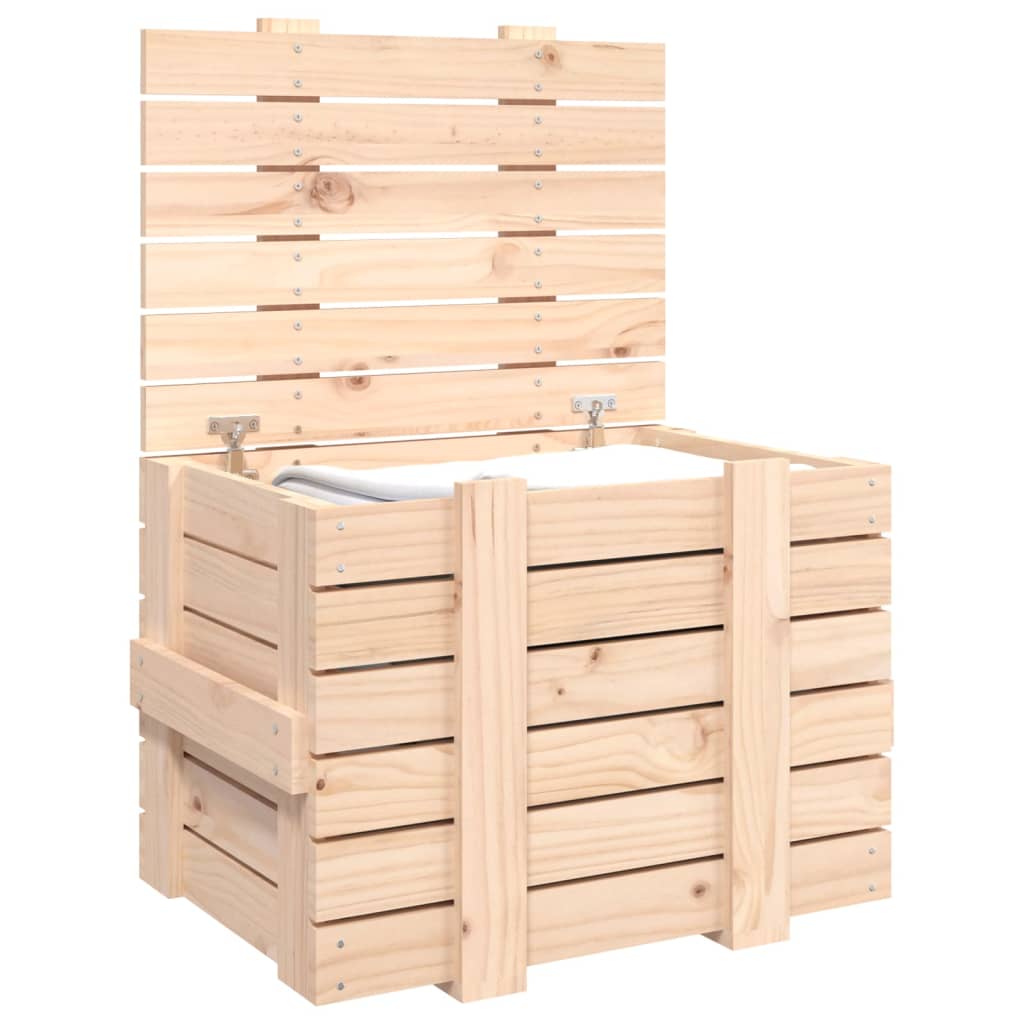 vidaXL Storage Box 58x40.5x42 cm Solid Wood Pine