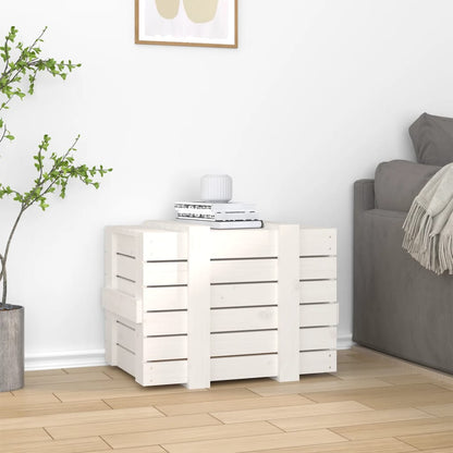 vidaXL Storage Box White 58x40.5x42 cm Solid Wood Pine