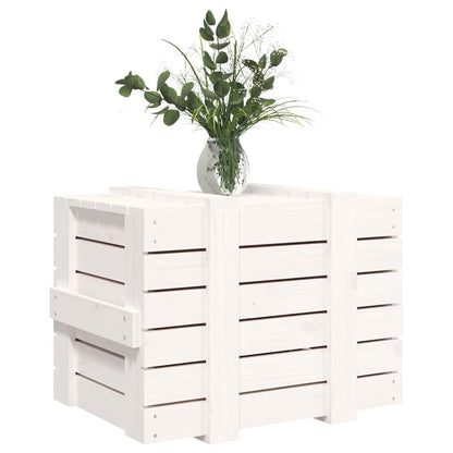 vidaXL Storage Box White 58x40,5x42 cm Solid Wood Pine