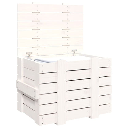 vidaXL Storage Box White 58x40,5x42 cm Solid Wood Pine