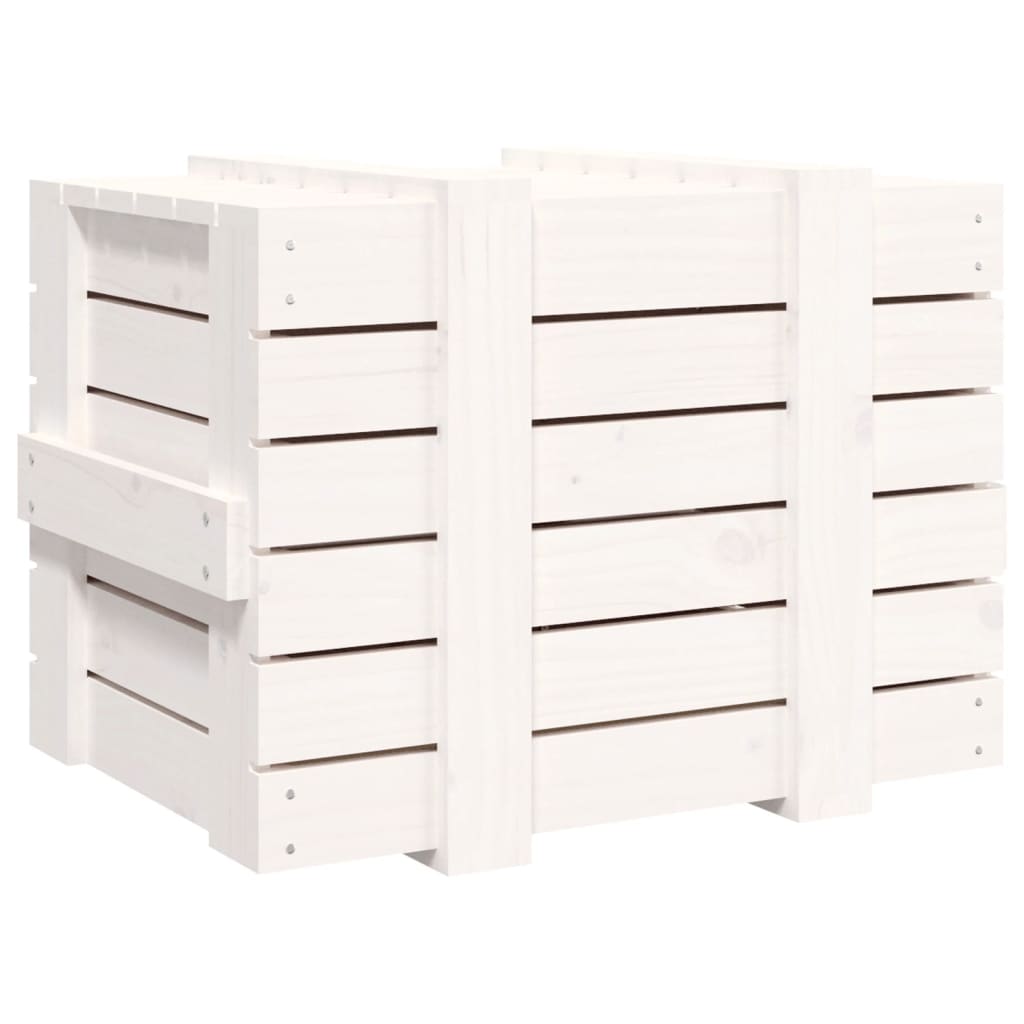 vidaXL Storage Box White 58x40.5x42 cm Solid Wood Pine